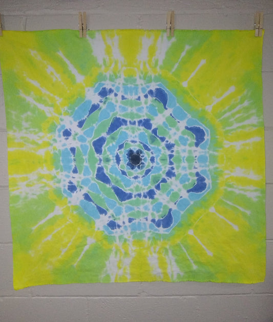 Ice Mint Burst Tie-Dye Tapestry
