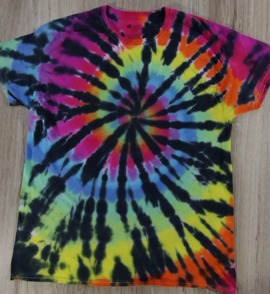 Black Rainbow Swirl 🍥 Tie-Dye T-Shirt